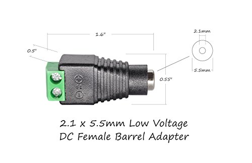Female Barrel Connector Plug 5.5Mm X 2.1Mm For Cctv Cameras/Single Color Led Strips Pack Of 10 Pcs #TOP1