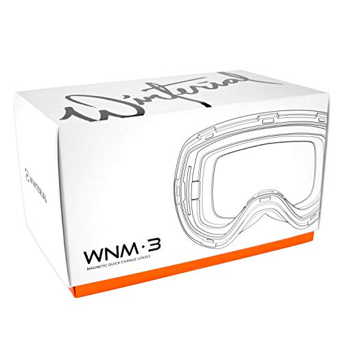 Winterial Magnetic Ski and Snowboard Goggles, Includes 2 Interchangeable Lens and Case, One Size Fits All, Orange