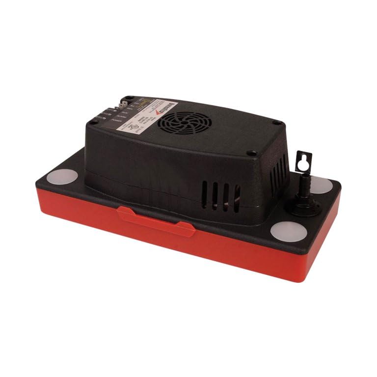 AirTech-UK RedBox-1L-S 1 Litre Condensate Pump with Safety Switch - 280 LPH Flow Rate, 5.1 Metre Lift, High Level Alarm, LED Indicators, 230V