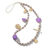 PENDENTIF DE HAUTE QUALITÉ : Cette chaîne de téléphone est fabriquée à partir d'un matériau en pierre de cristal créatif et assorti aux couleurs, et le porte-clés avec bracelet en perles peut être utilisé comme pendentif créatif pour votre étui de téléphone. Sûr et respectueux de l'environnement, couleur mixte, pas de décoloration, cordon de téléphone portable anti-perte de clé à la mode