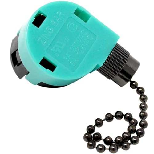 ZE-268S6 3 Speed 4 Wire Pull Chain Fan Switch Replacement Repair Kit 3 Way 4 Position Rotary Motor Controller 3A250VAC 6A125VAC For Ceiling Fans, Basket Fans, Floor Fans, Appliances - Black Nickel