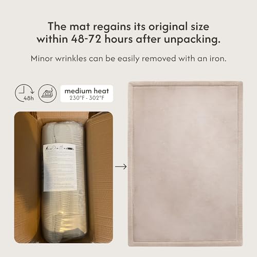 Image of Hakuna Matte CloudSoft Baby Play Mat for Floor 47 inch x 67 inch Beige | Coral Velvet high-density foam Rug for Crawling & Cozy Play - Non-Slip, Water-Resistant, Easy-CareTummy Time Mat