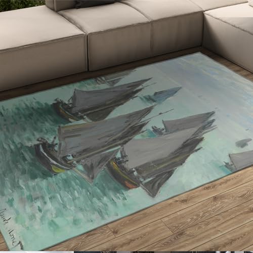 Tapis Monet extérieur intérieur grand format 120x170 imprimé mer lavable cuisine - 2