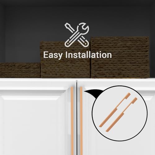 Image of VOLO Wardrobe Cabinet Handle - Multi-Use Pull Handle for Wardrobe, Drawer, Sliding Closet, and Door in Kitchen, Office, and Bedroom Pack of 1 (Rose Gold, 450MM (18 Inch))