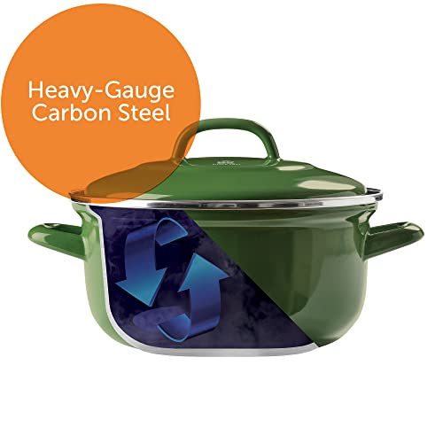 Bk-Cookware Indigo Round Enameled Casserole With Lid - 20 Cm/2.5 Litre, Green (Cc002470-001) #TOP5