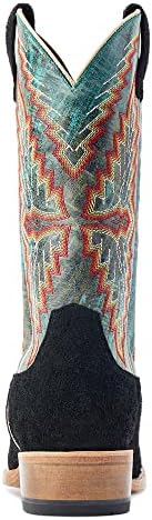 Ariat Mens Futurity Showman Western Boot Black Roughout/Roaring Turquoise 10.5 Wide | Image 2