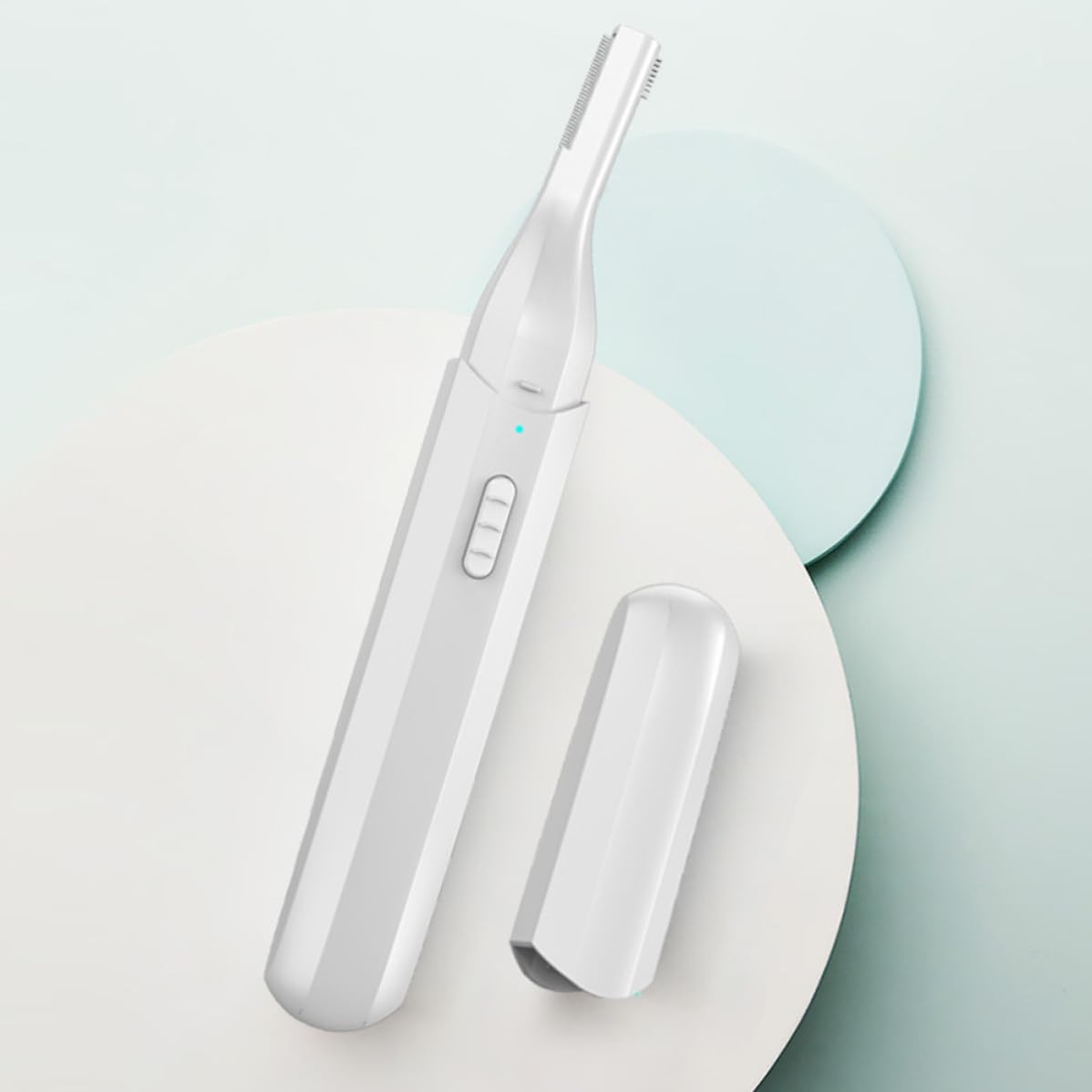 Luxshiny USB Electric Eyebrow Trimmer for Men and Women, White ABS