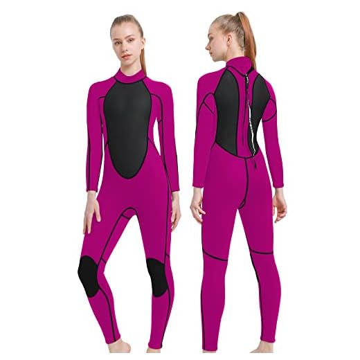 REALON Womens Wetsuits 2mm, Adult One Piece Full Body Long Sleeves Neoprene Wet Suits 1.5mm Swimsuit for Surfing Diving Snorkeling Swimming SUP Boarding