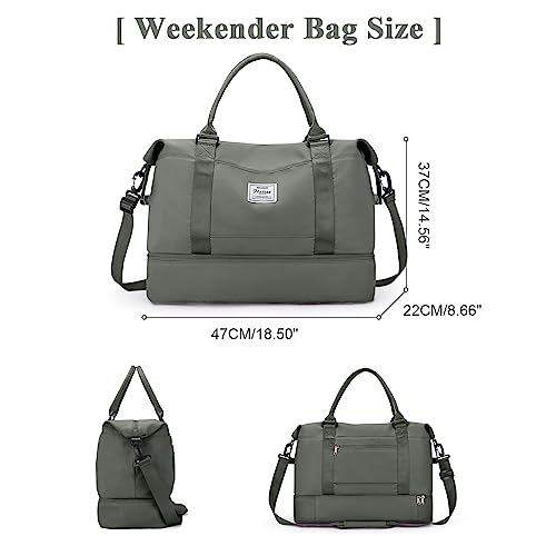 Travel Duffel Bag with Shoes Compartment,Weekender Bags for Women Travel by HYC00 - Used condition - Image 3