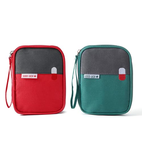 XUZOPIM 2 Piezas Mini Bolsa Médica, Kit De Primeros Auxilios De Viaje Portátil, Mini Vacío Botiquín De Primeros Auxilios, Mini Botiquin Rosa Gris, para El Hogar Montañismo Al Aire Libre,Salvaje