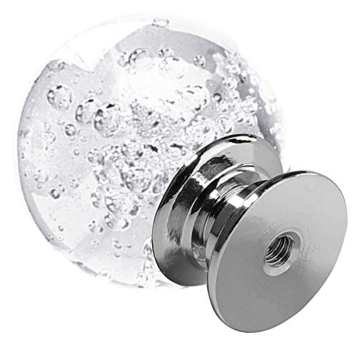 Anjuu 12 Pcs 30Mm Round Shape Bubble Crystal Glass Cabinet Knobs With Screws Drawer Knob Pull Handle Used For Kitchen, Dresser, Door, Cupboard (Clear) #TOP3
