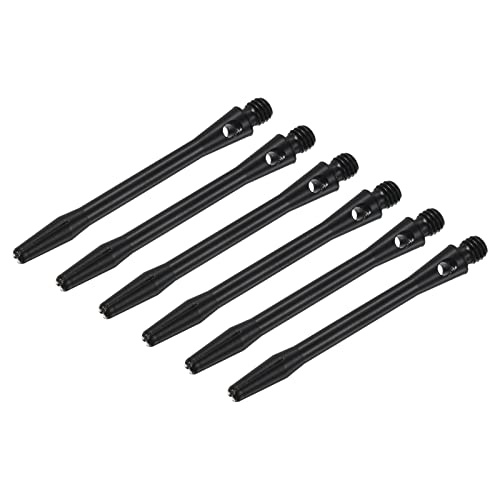 PATIKIL 48mm Aluminum Dart Shafts, Medium 2BA Thread Dart Stems Dart Accessories Throwing Fitting for Steel Tip - 6 Pack (Black)