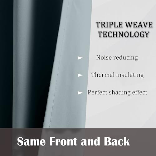 Image of THE LINEN COMPANY Premium Back Loop Curtains for Windows | Blackout Room Darkening Curtains | Thermal Insulated Drapes Set of 2 Panels for Modern Home Decor - Grey, 6.5 Feet