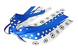Electric Royal Blue Glitter Soccer Ponytail Holder Hair Bow