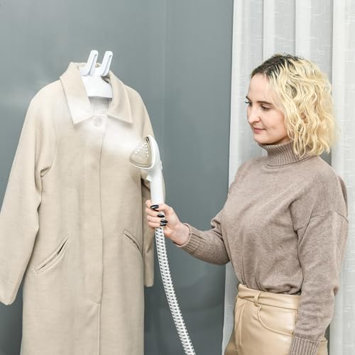 Homcom Upright Garment Clothes Steamer With 6 Steam Setting, 45S Fast Heat-Up, 1.7L Water Tank And 35G/Min Steam Flow, Wrinkle And Odour Remover Suitable For All Fabrics, 1960W, White - 9