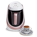ETHNIQ Turkish Coffee Maker - 100% BPA Free, 120V, 1 to 4 Cup Brewing Capacity with Cook Sense Technology for Delicious Cup of Turkish & Greek Coffee, Turkish Coffee Pot (White)