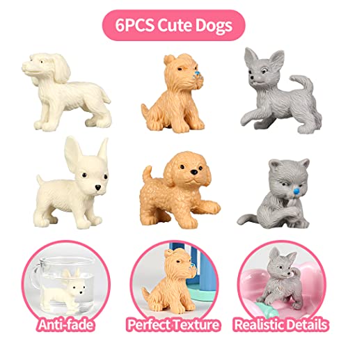 Takihon Dog House Toy Set For Kids,Puppy Pet Care Playset,Pretend Play Toys With 6Pcs Realistic Detailed Dog Figures,Fun Role Play Educational Toys,Birthday Gift For Toddlers,Boys,Girls(25Pcs) #TOP2