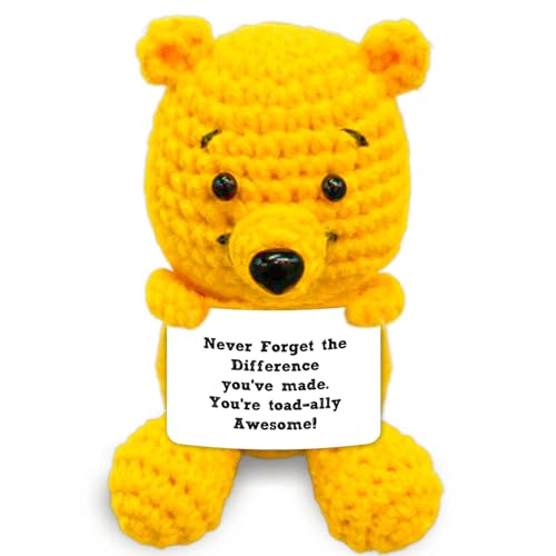 Muñeco tejido Winnie apoyo emocional para escritorio miniatura 1