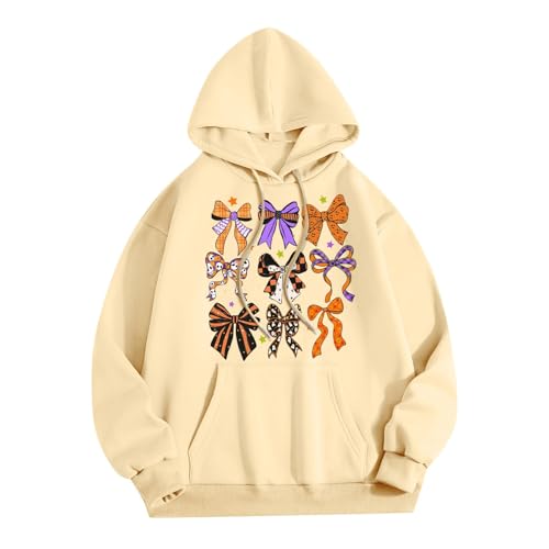 Halloween Hoodies for Women 2025 Fall Fashion Long Sleeve Cute Ghost Graphic Lightweight Hoodie with Pockets
