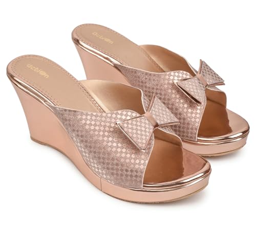Image of Action Women's Platform Stiletto Sandals| Heel|Suede with Ankle Strap| Open Toe Bronze