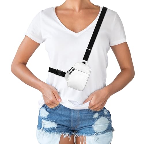 Image of Peicees Mini Crossbody Sling Bag Dual Pocket Water Resistant Running Phone Holder Chest Shoulder Bag for Men Women Travel Gym