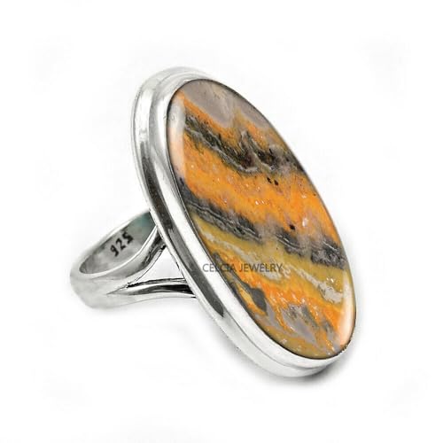 Large Oval Gemstone Handmade Jewelry, 925 Sterling Silver Tribal ...