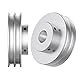 CHANCS Doppelkeilriemenscheibe aus Aluminiumlegierung 60mm OD 20mm fester Durchmesser Riemenscheibe für Motorwelle 6mm(1/4) PU-Rundriemen