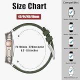HITZEE Pasek kompatybilny z Apple Watch Ultra 49/46/45/44/42 mm, pasek z płynnego silikonu z paskami adaptera ze stali nierdzewnej zaprojektowany do Apple Watch Ultra 2 Ultra Series 10 9 8 7 SE 6 5 4