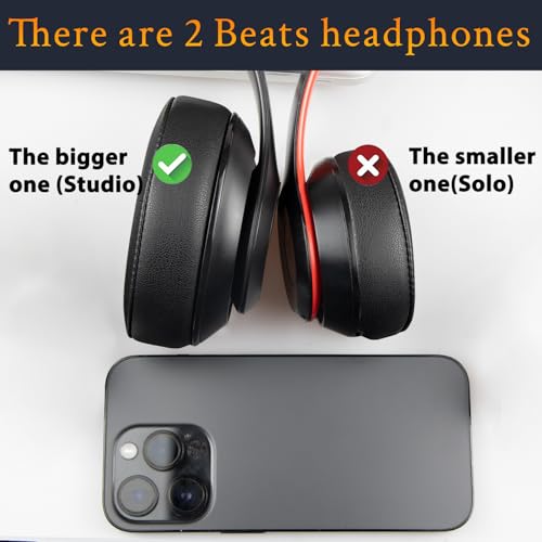 SoloWIT Cooling Gel Earpads Replacement for Beats Studio 2 & Studio 3 Wired & Wireless Headphones, Ear Pads Cushions with High-Density Noise Isolation Foam, Added Thickness - Black Gold by SoloWIT - Image 3