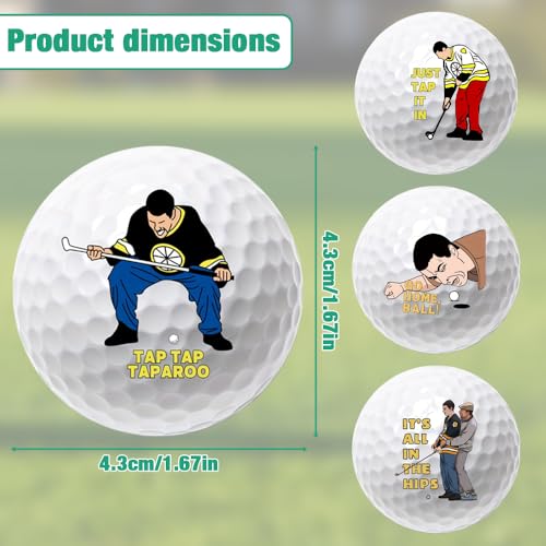 CLIUNT 4pcs Pack Happy Birthday Golfbälle, lustige Golfbälle zum Geburtstag, Originelles Geschenk für Golfer, Golfbälle-Geschenke Lustige Golf Geschenke für Vater,Kollegen,Golfer
