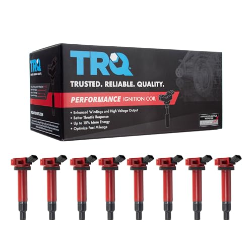 TRQ Ignition Coil Set Compatible with 2001-2007 Lexus GS430 2003-2009 GX470 2001-2006 LS430 1998-2007 LX470 2002-2010 SC430 Toyota 4Runner Land Cruiser 2001-2009 Sequoia 2000-2009 Tundra
