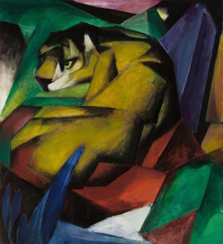 Tableau tigre Marc nordique : impression sur toile 60x90cm pour décoration de chambre moderne