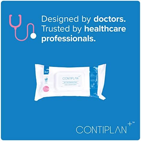 CONTIPLAN Incontinence Cleansing Cloths with Barrier Cream - All in One Cleansing Wipes Cleanses, Soothes and Moisturises - Pack of 25 Cloths