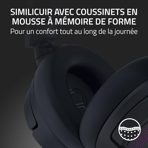 Razer Kraken Kitty V3 Pro - Casque Gaming sans Fil RGB Kitty - Oreilles de Chat réactives pour Le Streaming - Membrane Triforce 40 mm, Hyperspeed Wireless et Bluetooth, THX Spatial Audio | Noir