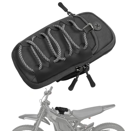 Electric Dirt Bike Frame Bag Waterproof Storage Pouch for Surron Talaria E Ride Pro Motorcycle Front Battery Cover Bag for Daily Necessities Phone Key Tool Organizer(Black)