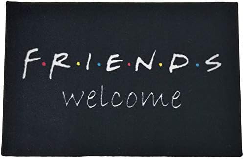 FloorMatShop Friends Welcome Novelty Carpet Nylon Indoor Welcome Entrance Mat Approx. 2' x 3' Surged Edge Made in The USA