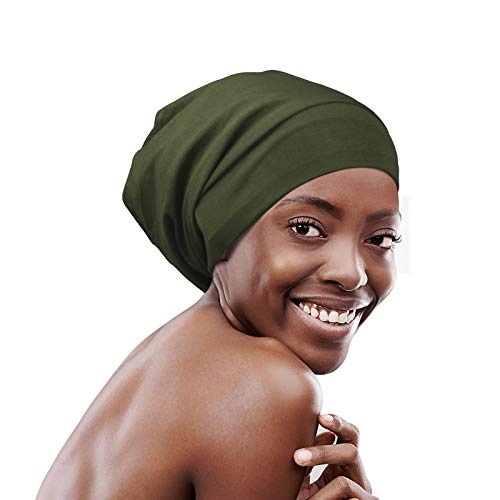Image of Satin Lined Sleep Slouchy Cap Curly Girl Slap Headwear Gifts For Frizzy Hair Women