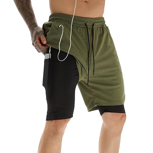 Shorts deportivos 2 en 1 para hombre talla X-Large miniatura 1