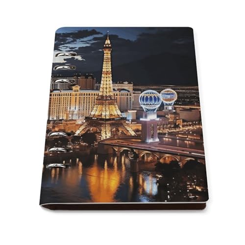 Libreta A5 Las Vegas de 6 anillas recargables con cubierta duradera plana para notas