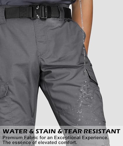 Zoofly Cargo Hose Für Männer Stretch Multi Taschen Arbeitshosen Mann Elastisch Funktionshose Herren Leichte Dunkelgrau 32Wx32L