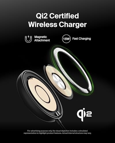 Image of Belkin Magnetic Wireless Charging Pad Qi2 15W w /Kickstand - MagSafe-Compatible Qi2-Certified Wireless Charger for iPhone 17, Samsung Galaxy S25, AirPods, & More w /Power Supply Included - Black