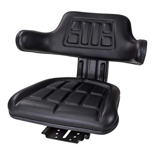 DEMA Traktorsitz Eco – Schleppersitz, Ersatzsitz schwarz – mit Armlehne, Kunstlederbezug, Unterbau, robust, langlebig – für Traktor, Schlepper, Landwirtschaft, Garten