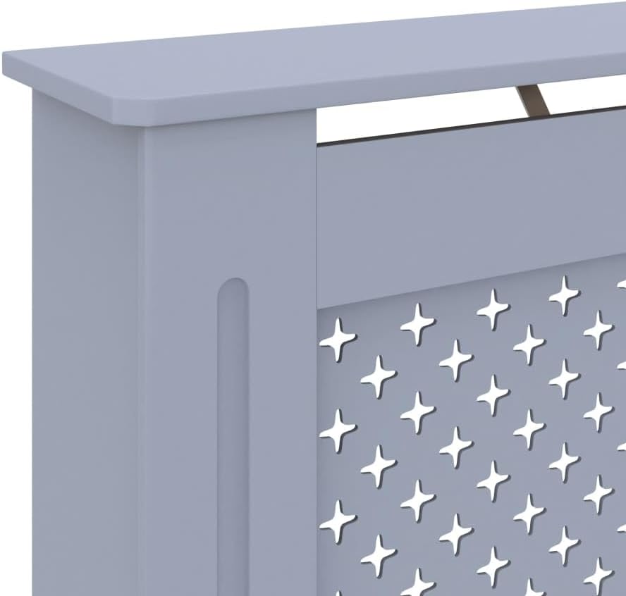 Radiator Cover Anthracite 67.7"x7.5"x32.1" MDF Modern Slatted Design Cabinet for Living Room with Additional Shelf Space