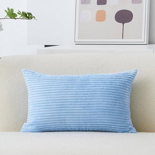 Home Brilliant 12x20 Pillow Cover Decorative Striped Corduroy Rec...