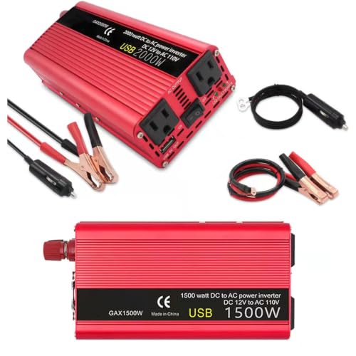 Image of Car 1500W Inverter 12V to 110V AC 700W Continuous USB QC3.0 Off Grid RV