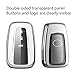 Mofei for Toyota Key Fob Cover TPU Key Fob Case Sleeve Protector Shell Keyless Remote Control Smart Key Holder with Key Chain for 2018 2019 2020 Toyota Camry RAV4 Avalon C-HR Prius Corolla (Silver)