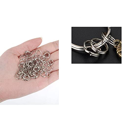 PAKEY 50 Pcs Split Rings Small Key Rings Bulk Keychain Rings for Keys Organization DIY Crafts Keyrings 9mm Jewelry Accessories and Peripherals - imagen 4