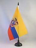 bandera ecuador plato Uso : Decoracion de Interior AZ FLAG Bandera de Mesa de Ecuador 21x14cm - BANDERINA de DESPACHO ECUATORIANA 14 x 21 cm