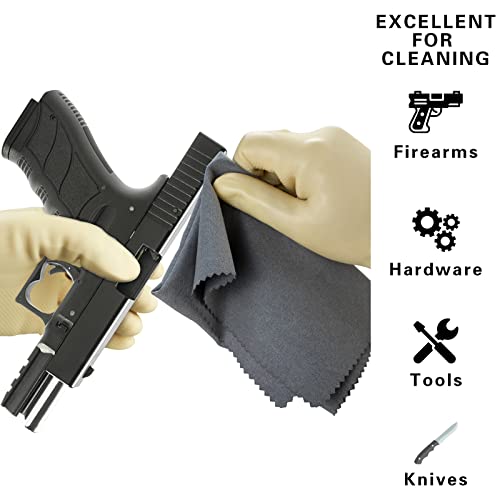 Np Gun Cleaning Cloth Rags 4Pcs - 12"X12" Microfiber Gray Towel Polishing Lint Free Silicone Gun Cloth, Gun Wipes Right Amount Of Silicon Great For All Gun Firearm Cleaning Cleaner Protection #TOP4