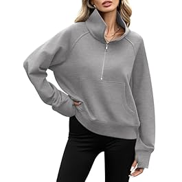 Women’s Half Zip Fleece Sweatshirts Raglan Long Sleeve Pullover Oversized 2025 Fall Casual Outfits Clothes